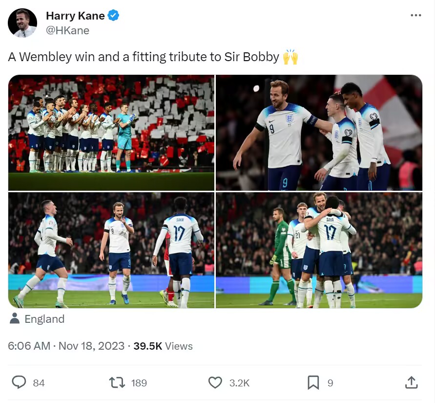 凯恩：一场在温布利的胜利，向博比-查尔顿爵士致敬！